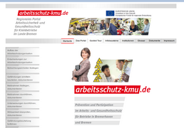 Screenshot der Webseite Arbeitsschutz-KMU