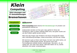 Screenshot der Webseite Klein-Computing